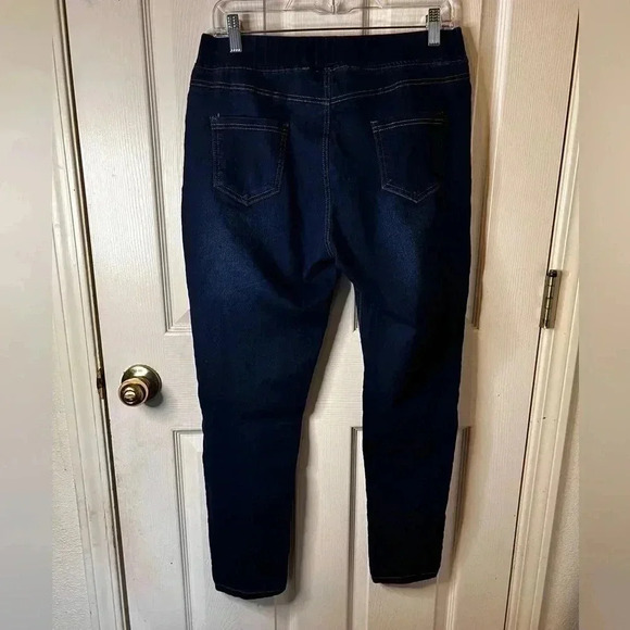 Sheila Rose  Stretch Skinny Pants XL Distressed Dark Blue  Comfy Leggings - Picture 2 of 6
